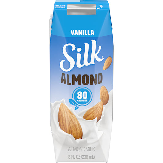 Silk Aseptic Vanilla Almond Milk; 8 Fluid Ounces; 18 Per Case