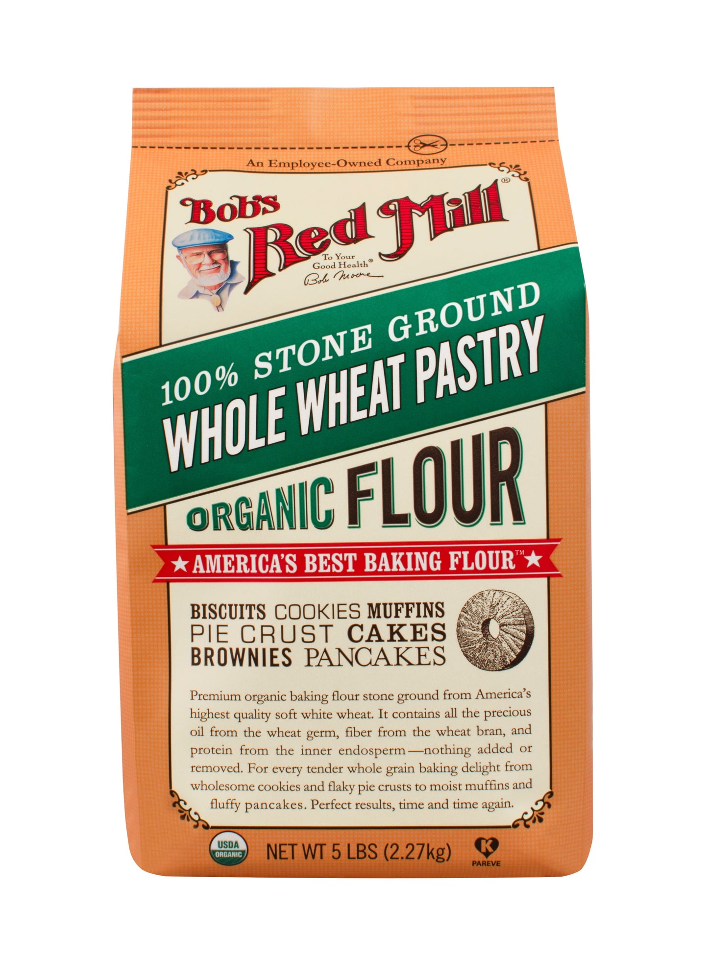 Bob's Red Mill Natural Foods Inc Organic Whole Wheat Pastry Flour; 5 Pounds; 4 Per Case
