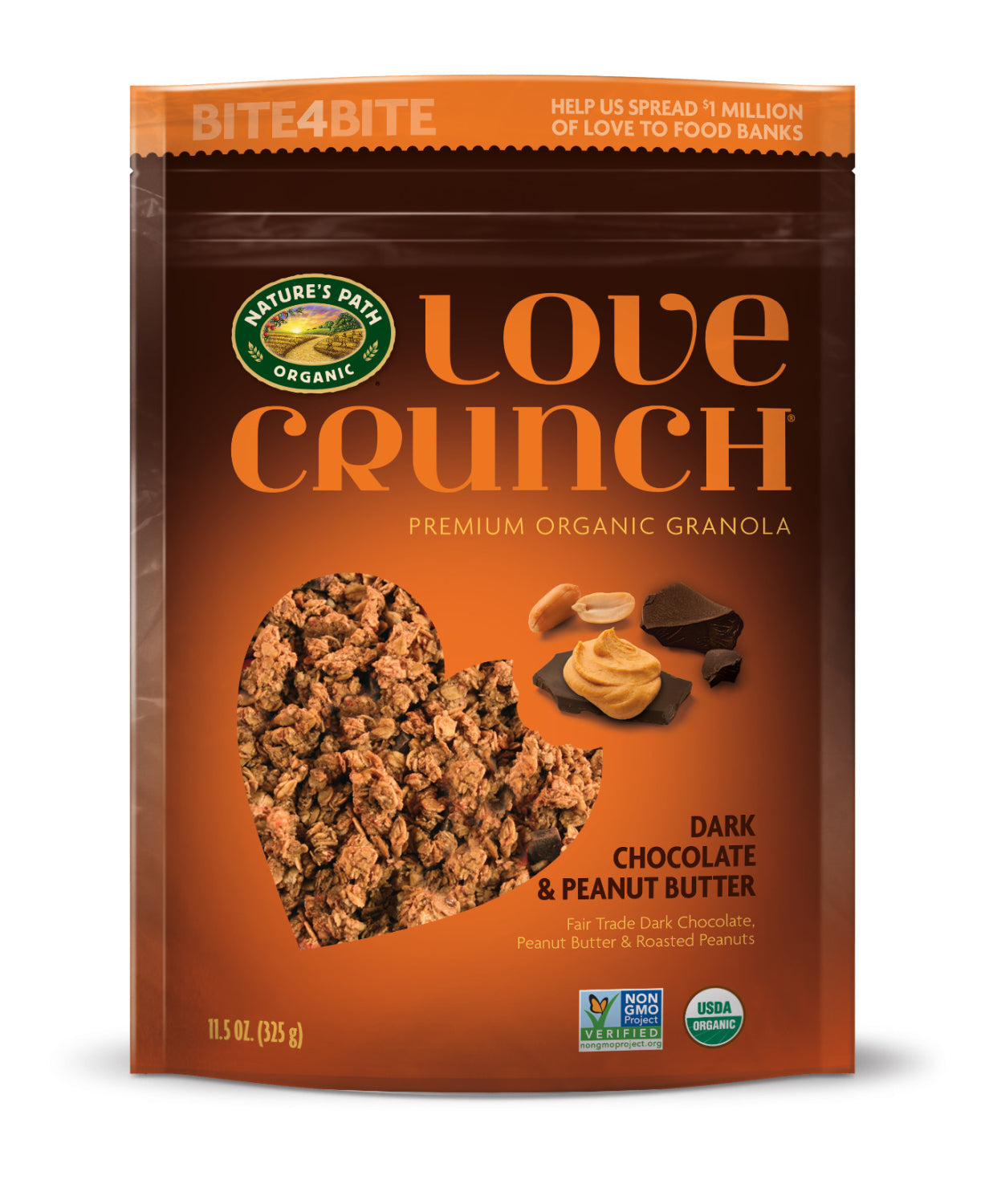 Love Crunch Dark Chocolate & Peanut Butter Organic Granola Pouch; 11.5 Ounce; 6 Per Case - High Mart Wholesale