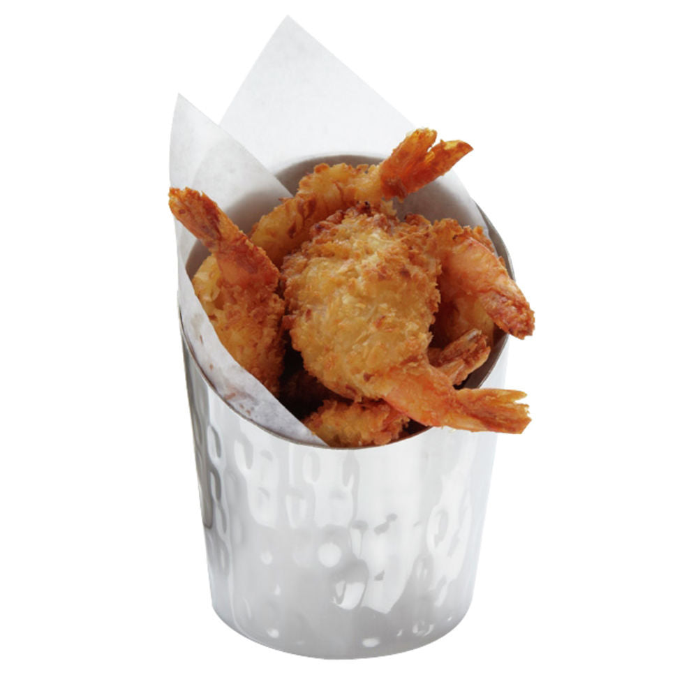 American Metalcraft Hammered Stainless Steel French Fry Cup; 1 Each - High Mart Wholesale