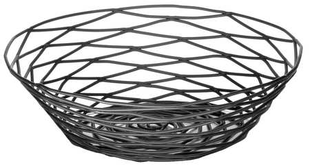 Tablecraft 8 Inch X 2 Inch Black Metal Round Basket; 6 Each; 1 Per Case - High Mart Wholesale
