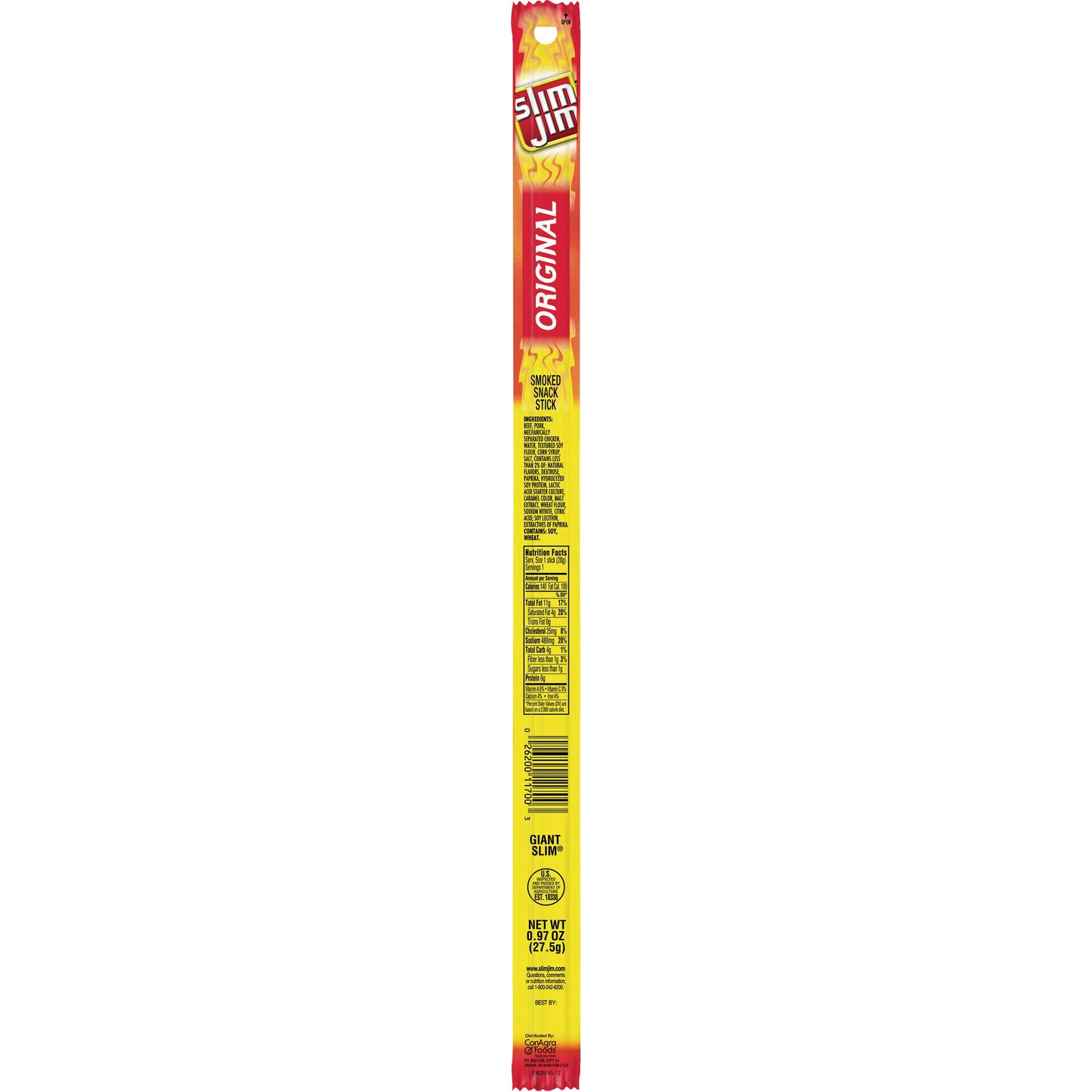 Slim Jim Giant Snack Sticks; 0.97 Ounces; 24 Per Box; 6 Per Case