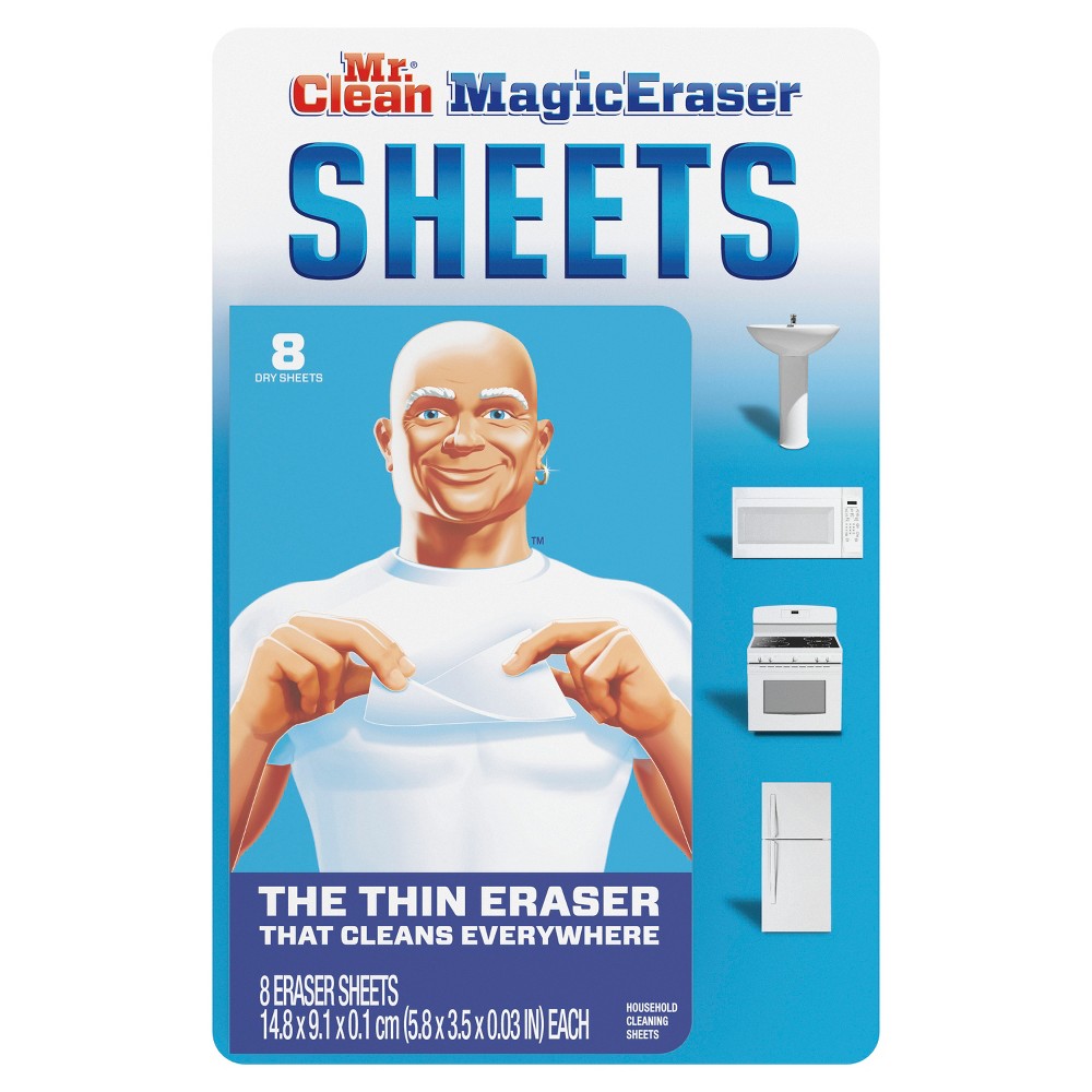 Mr. Clean Magic Eraser Eraser Sheet Cleaning Products Not Applicable Regular; 8 Count; 7 Per Case