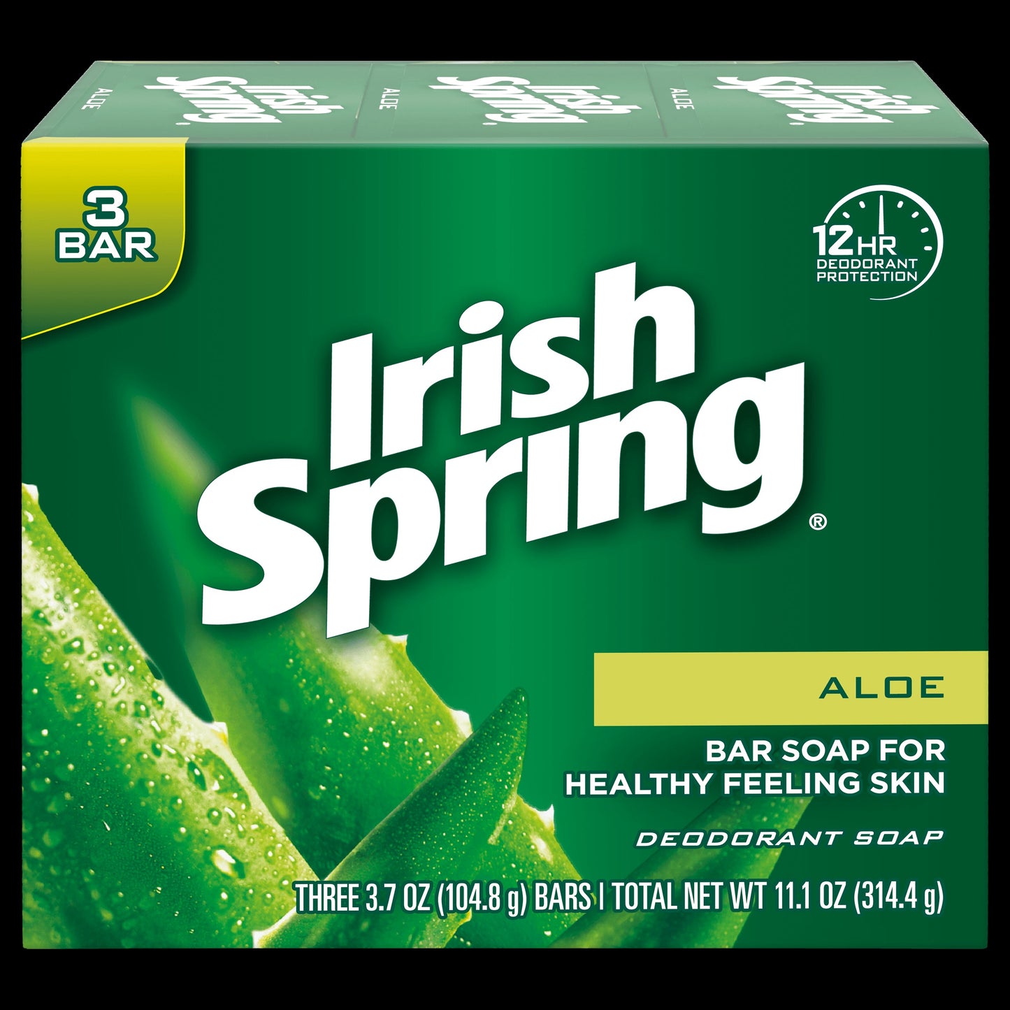 Irish Spring Bar Soap Aloe 3 Bar; 11.1 Ounces; 18 Per Case
