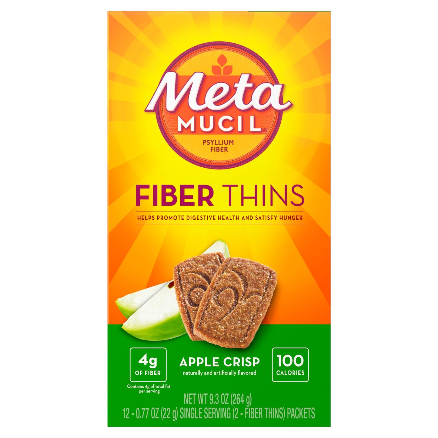 Metamucil Fiber Wafers Apple Crisp; 9.3 Ounces; 4 Per Case