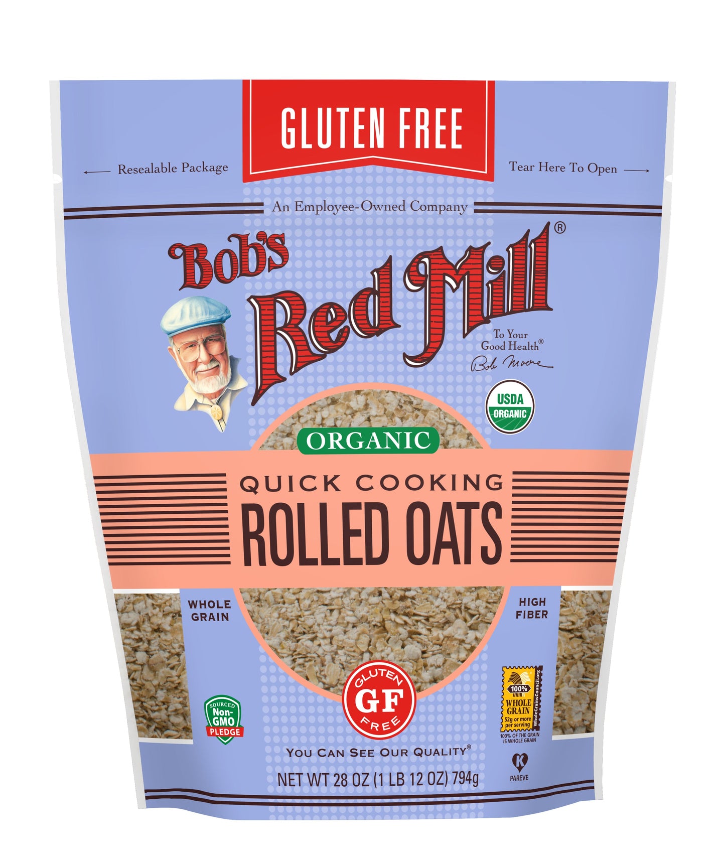 Bob's Red Mill Natural Foods Inc Gluten Free Organic Quick Cooking Rolled Oats; 28 Ounces; 4 Per Case