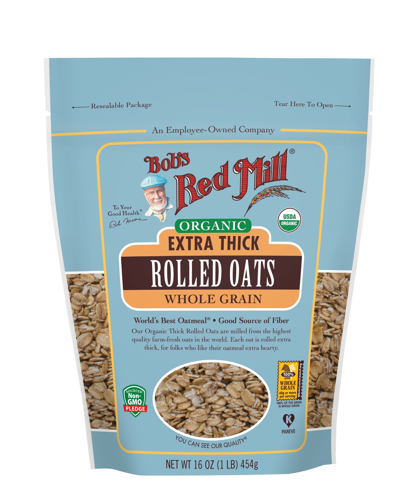 Bob's Red Mill Natural Foods Inc Organic Extra Thick Rolled Oats; 16 Ounces; 4 Per Case