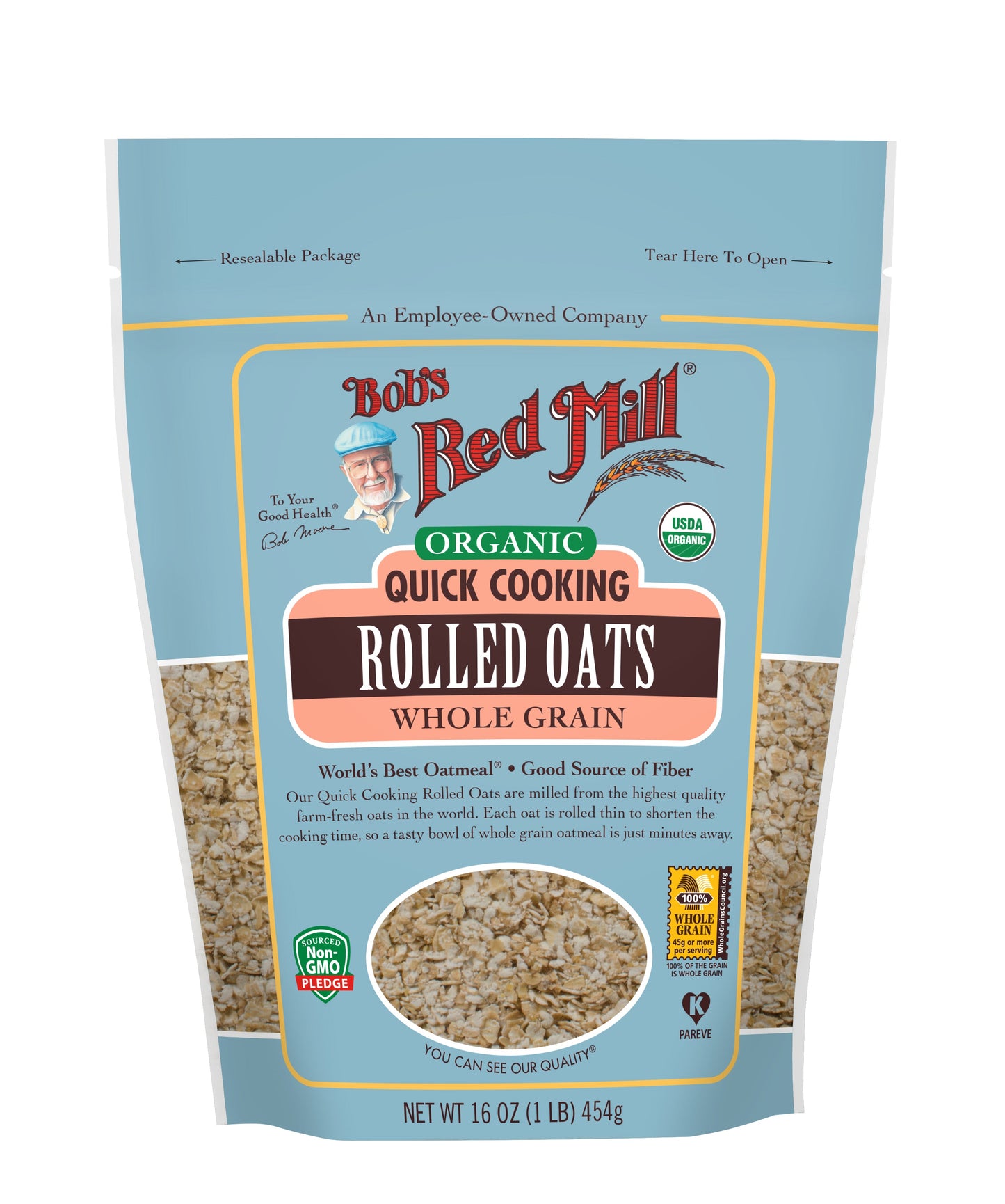 Bob's Red Mill Natural Foods Inc Organic Quick Cooking Rolled Oats; 16 Ounces; 4 Per Case