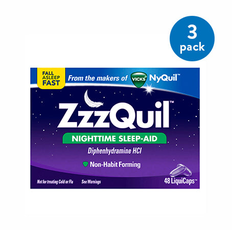 Vicks Zzzquil Nighttime Sleepaid Liquicaps; 48 Count; 4 Per Box; 4 Per Case - High Mart Wholesale