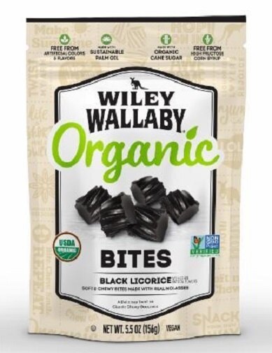 Wiley Wallaby Organic Black Licorice; 6 Ounce; 8 Per Case