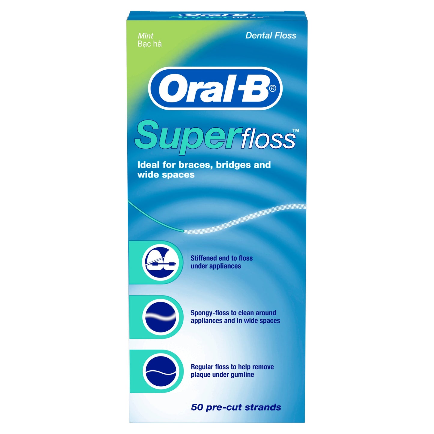 Oral B Mint Super Floss Picks 50 Count Bag; 50 Count; 6 Per Box; 4 Per Case