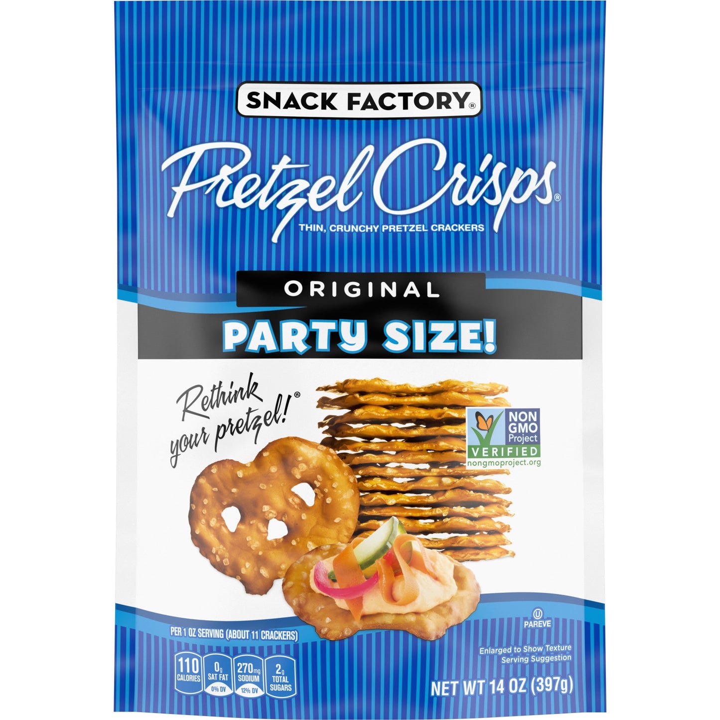 Snack Factory Pretzel Crisps Original; 14 Ounce; 12 Per Case - High Mart Wholesale