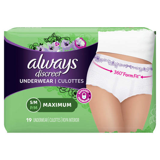 Always Underwear Discreet Max Small; 19 Count; 3 Per Case