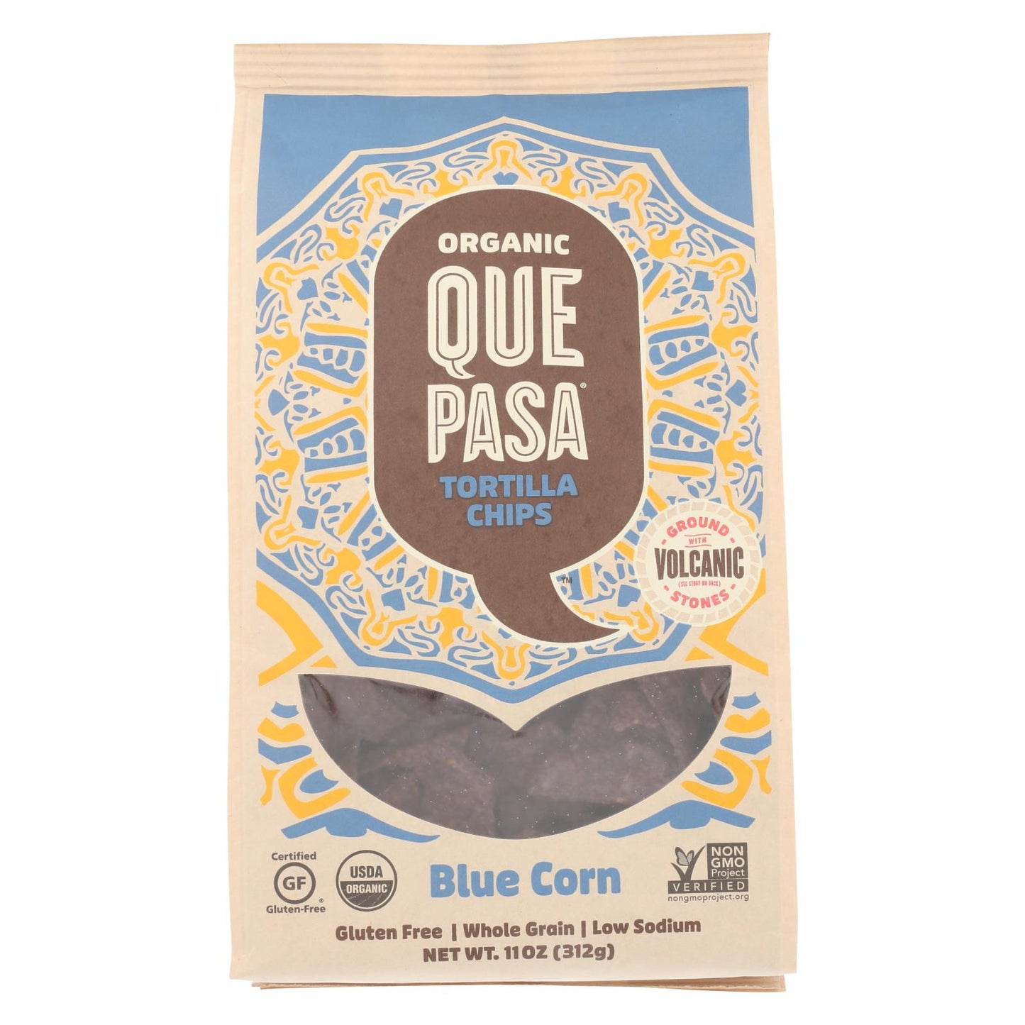 Que Pasa Organic Blue Chips; 11 Ounces; 6 Per Case - High Mart Wholesale