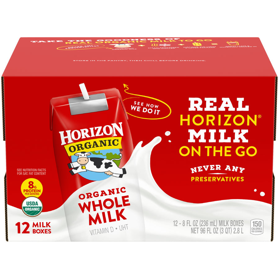 Horizon Organic Aseptic Whole Milk Plain; 12 Count; 12 Per Case