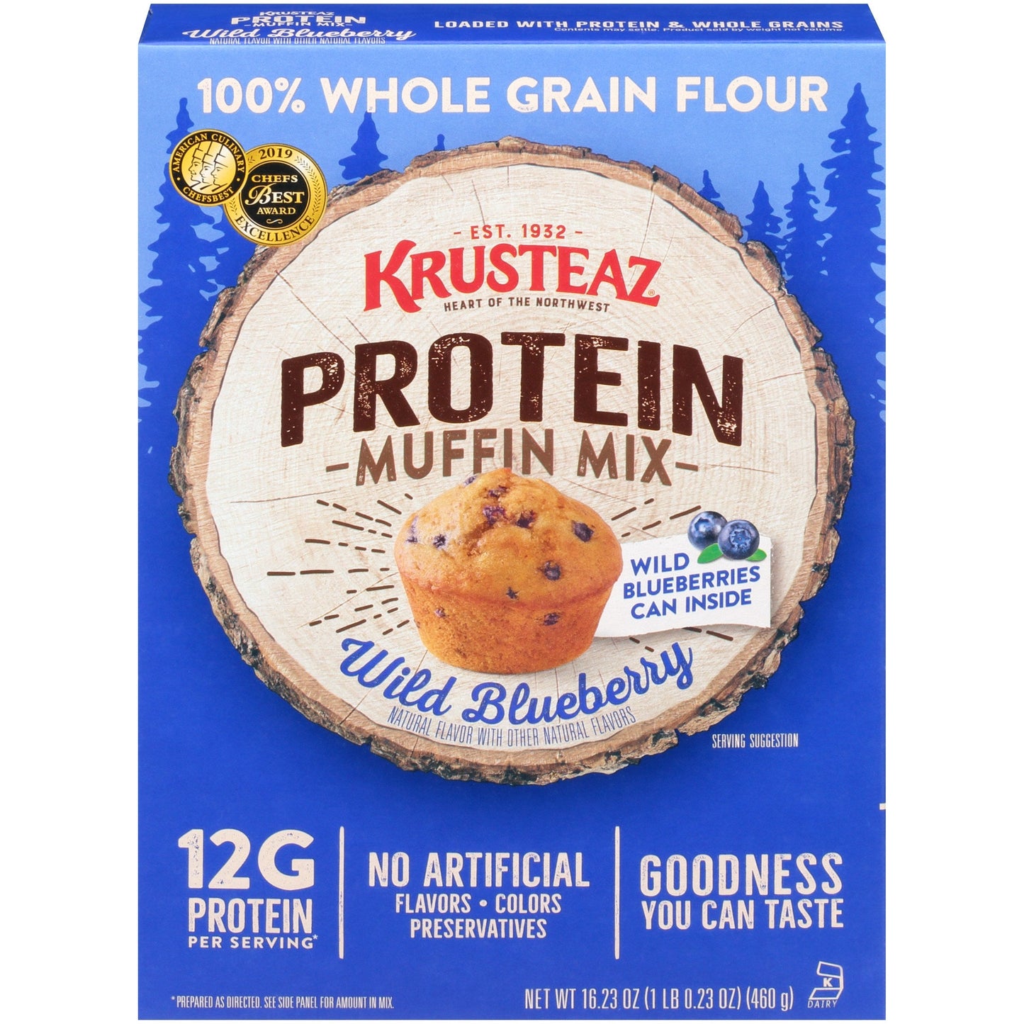 Krusteaz Protein Blueberry Muffin Mix; 16.23 Ounces; 8 Per Case - High Mart Wholesale