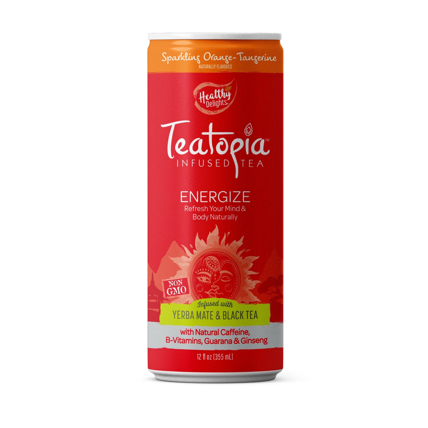 Healthy Delights Teatopia Infused Tea Energize Yerba Mate & Blake Tea; 12 Fluid Ounces; 12 Per Case - High Mart Wholesale