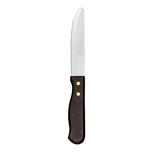World Tableware Beef Baron Round Tip Steak Knife W/Black Polypropylene Handle 10"; 12 Each - High Mart Wholesale