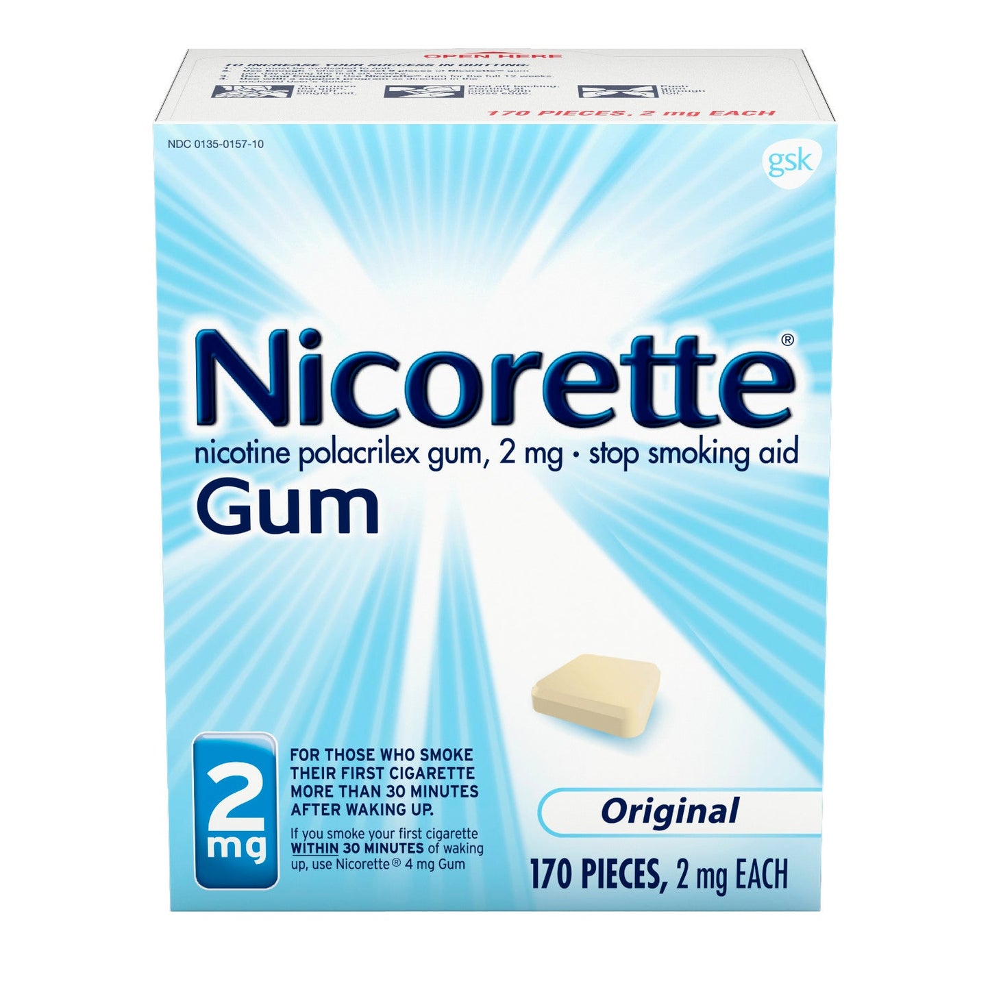 Nicorette Gum Original Two Milligram; 170 Each; 6 Per Case - High Mart Wholesale