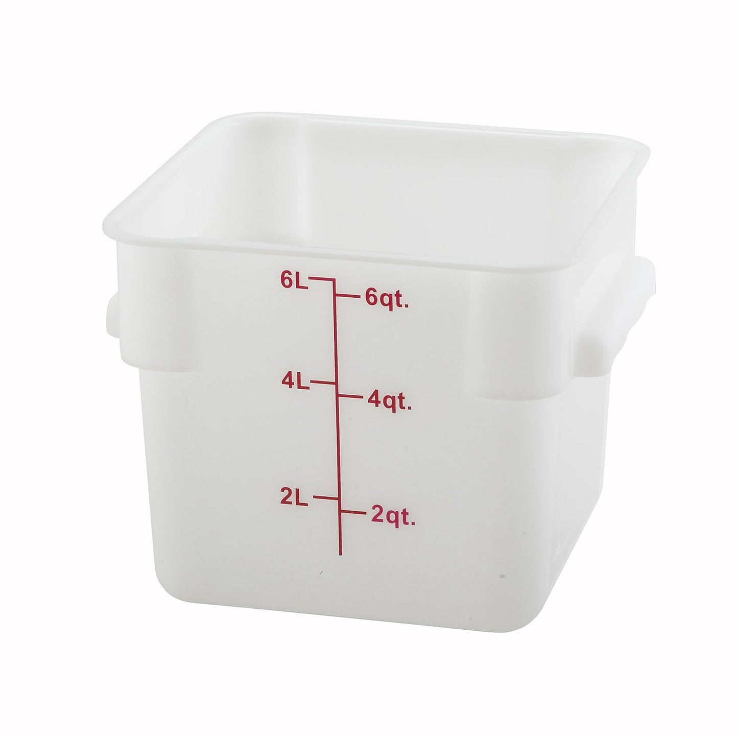 Winco 6 Quart Square Storage Container; 1 Each; 12 Per Box; 2 Per Case - High Mart Wholesale