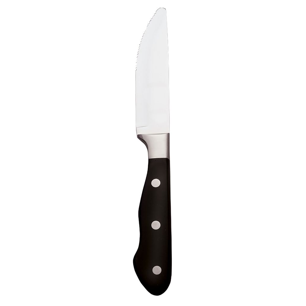 World Tableware Deluxe Chop House Steak Knife W/Metal Tang And Black Abs Handle 9 5/8"; 12 Each - High Mart Wholesale