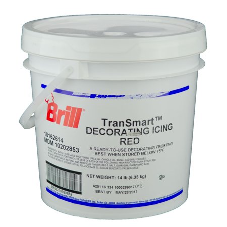Brill Decorating Icing Red Transmart Pail; 14 Pounds; 1 Per Case - High Mart Wholesale