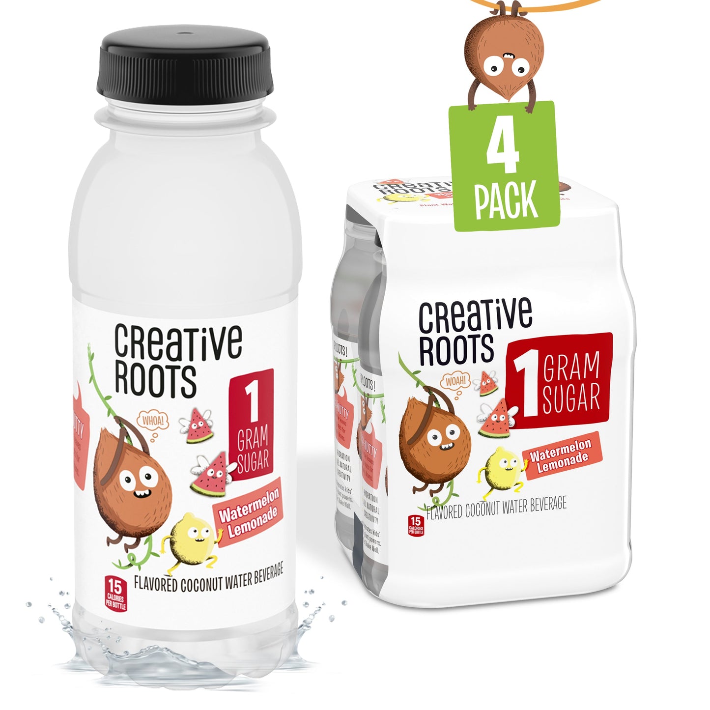 Creative Roots Watermelon Lemonade Flavored Coconut Water; 34 Fluid Ounce; 3 Per Case - High Mart Wholesale