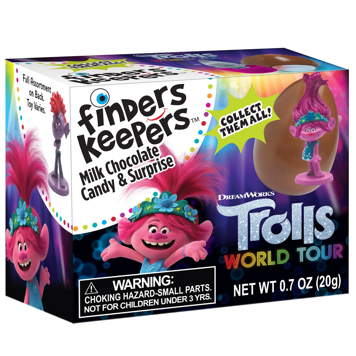 Finders Keepers Trolls Chocolate Egg With Toy; 0.7 Ounces; 6 Per Box; 6 Per Case - High Mart Wholesale