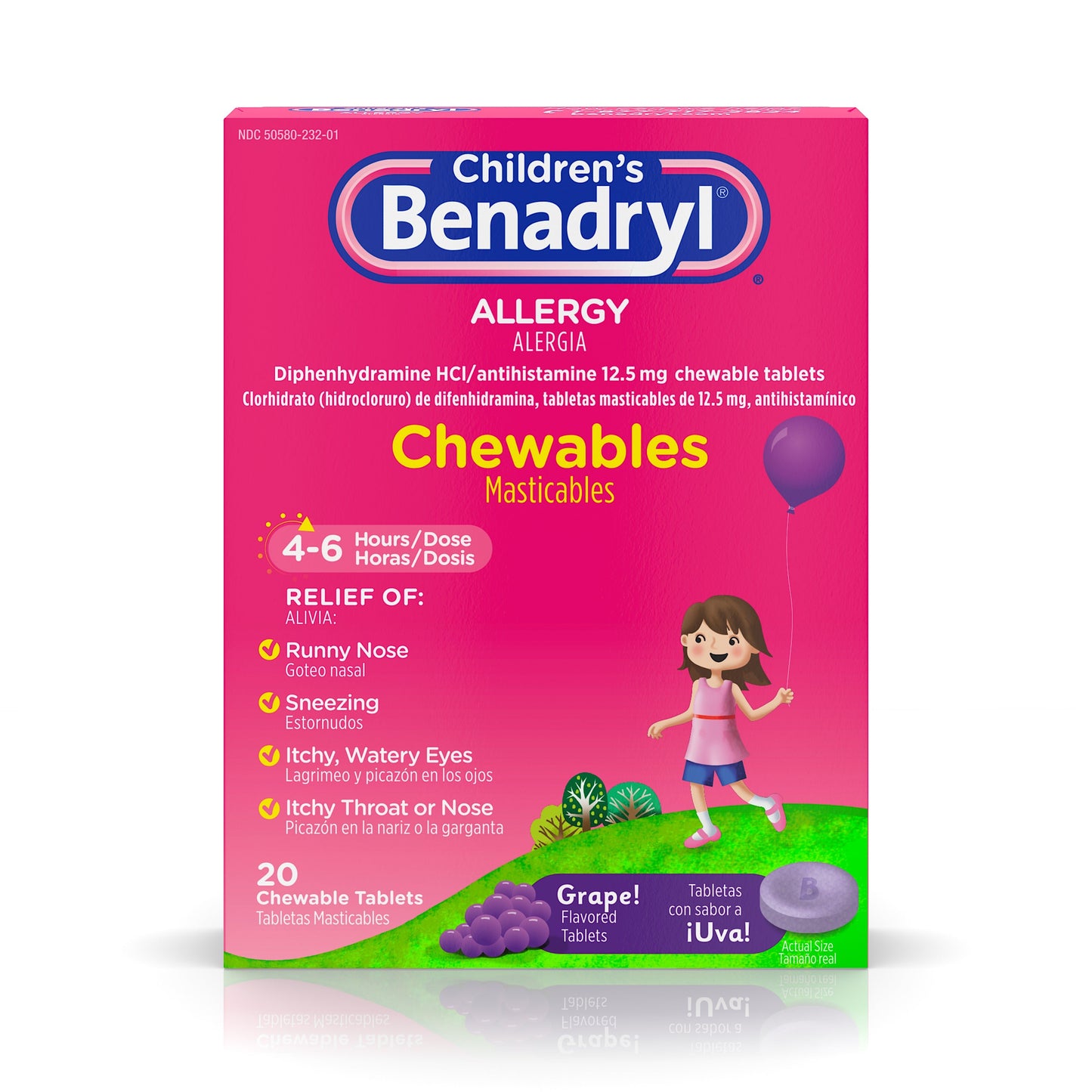 Benadryl Children's Tablet Chewables; 20 Count; 3 Per Box; 8 Per Case