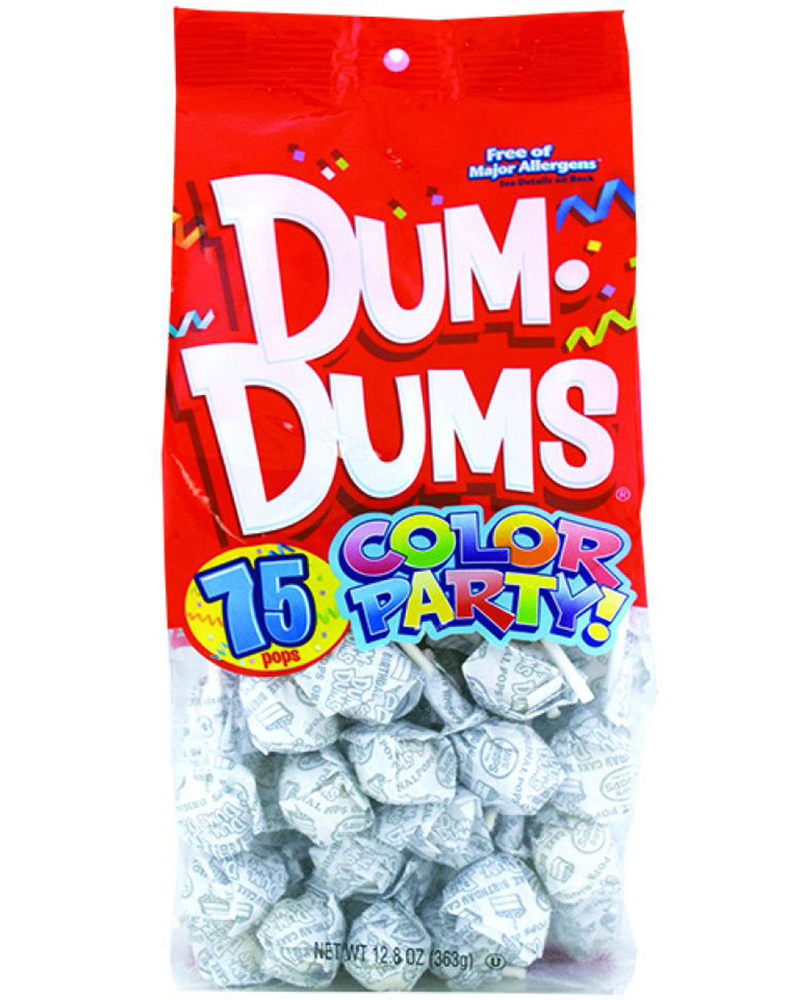 Dum Dums Pops Color Party White Birthday Cake; 12.8 Ounces; 4 Per Case