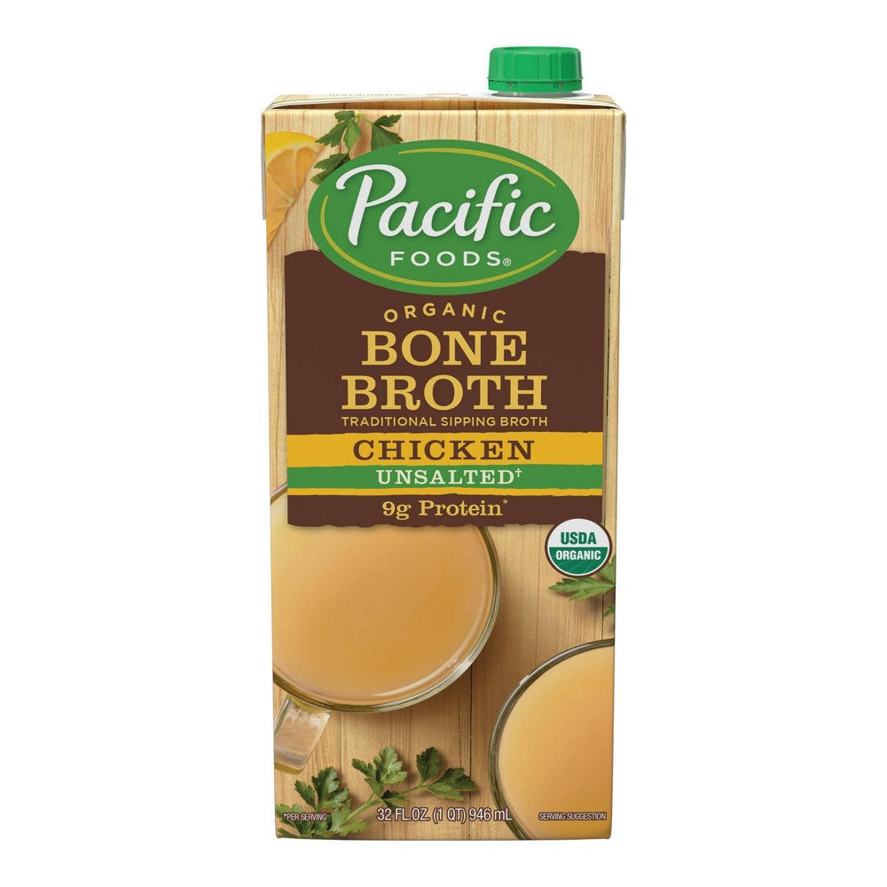Pacific Foods Organic Chicken Bone Broth; 32 Ounce; 12 Per Case - High Mart Wholesale