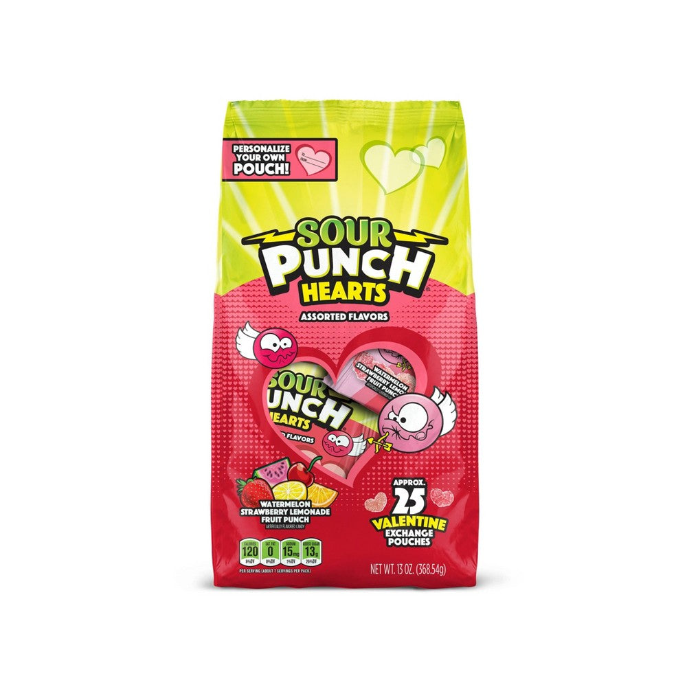 Sour Punch Hearts Gusset Bag; 13 Ounce; 12 Per Case - High Mart Wholesale