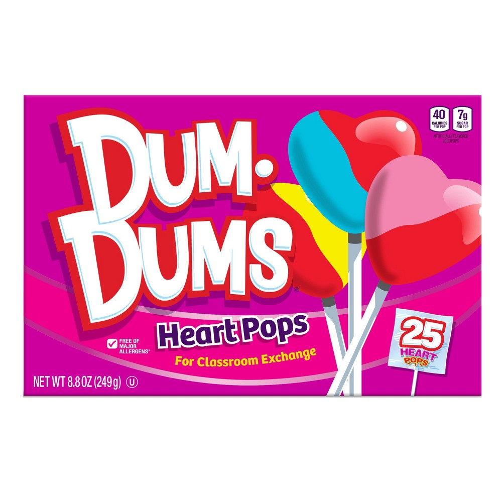 Dum Dums Heart Pops Classroom Box; 8.8 Ounces; 12 Per Case