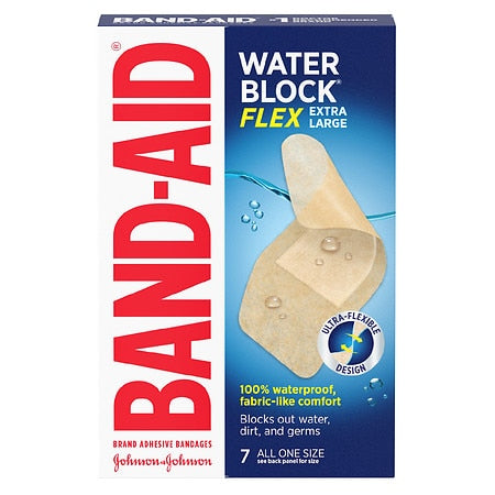 Band Aid Water Lock Flex; 7 Count; 3 Per Box; 8 Per Case - High Mart Wholesale