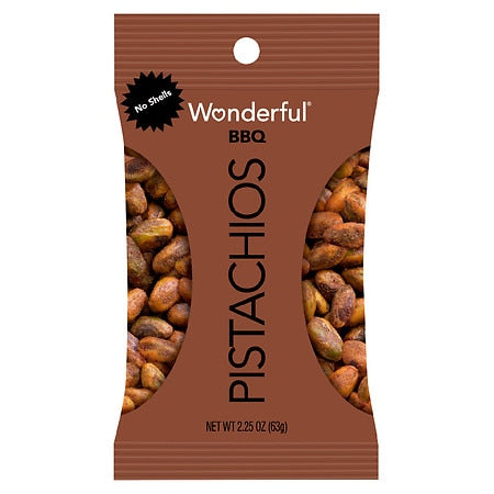 Wonderful Pistachios Pistachio No Shell Barbecue; 2.25 Ounces; 8 Per Box; 3 Per Case