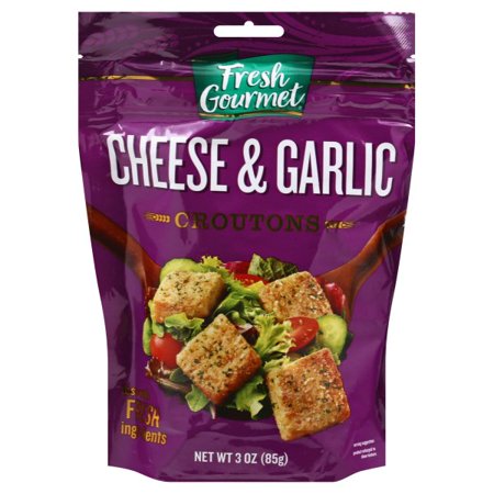 Fresh Gourmet Homestyle Cheese And Garlic Crouton Bag; 3 Ounce; 15 Per Case - High Mart Wholesale