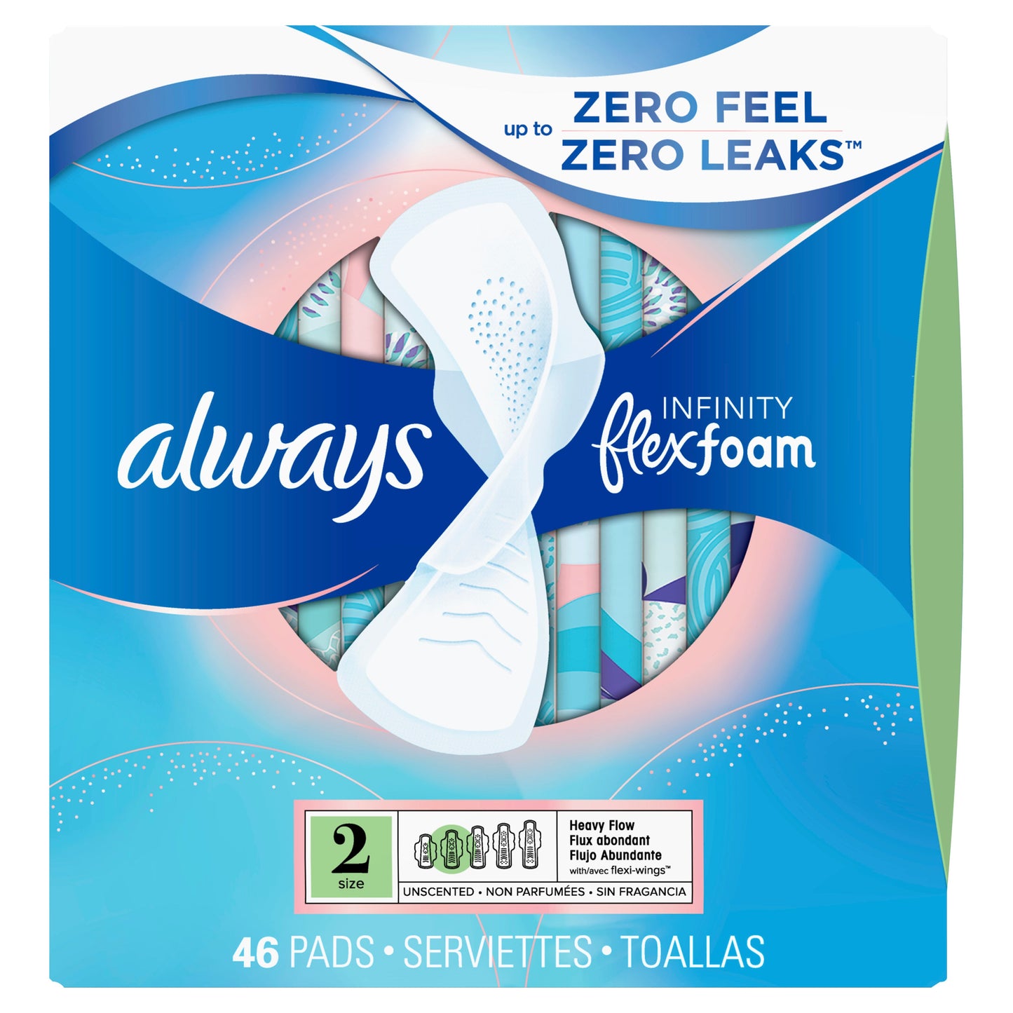 Always Infinity Pad Long Wing; 46 Count; 4 Per Case