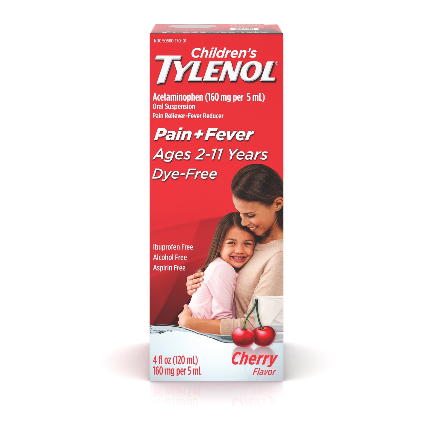 Tylenol Children's Tylenol Children's Dye Free Oral Suspension Cherry; 4 Fluid Ounces; 3 Per Box; 12 Per Case