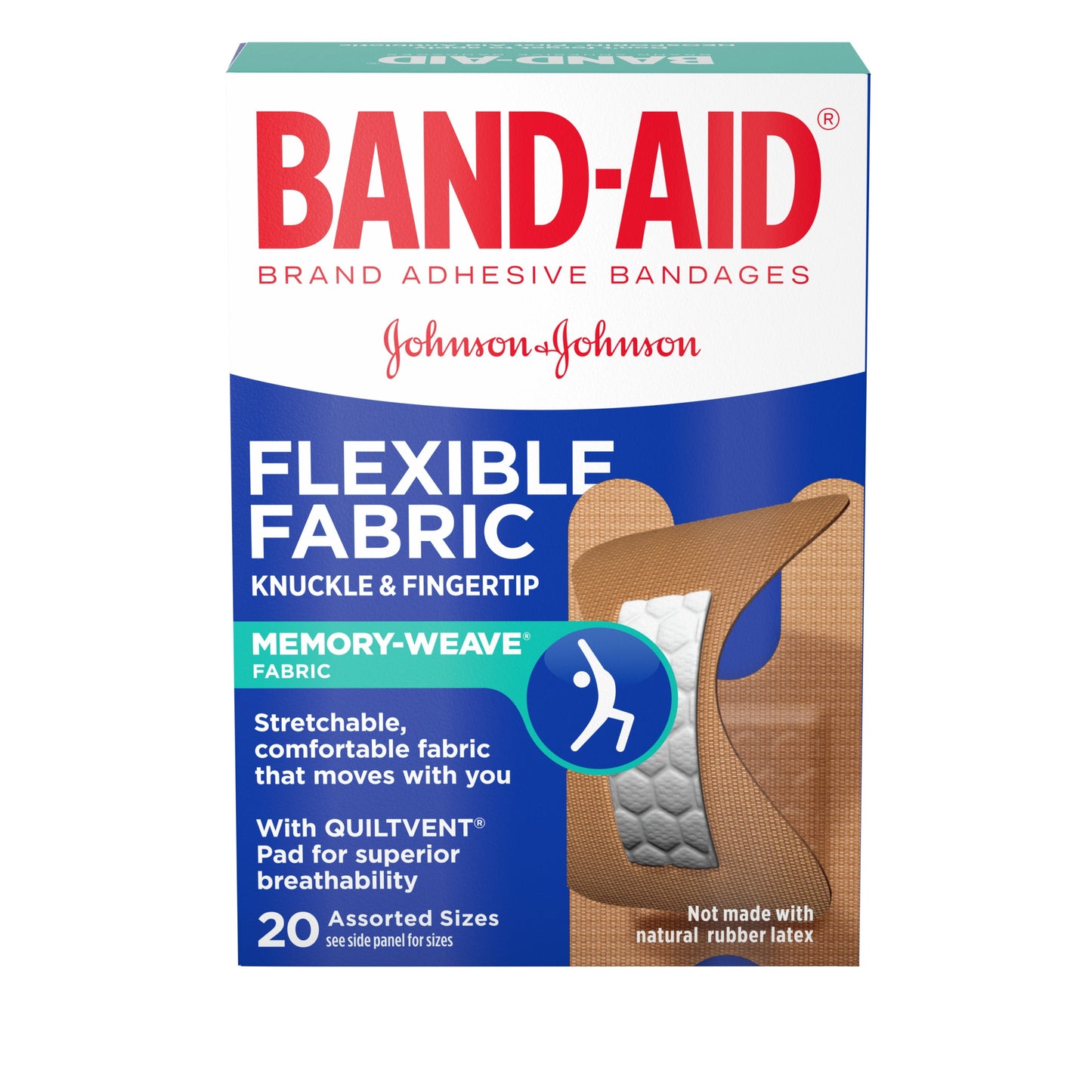 Band Aid Flexible Fabric; 20 Count; 6 Per Box; 4 Per Case - High Mart Wholesale
