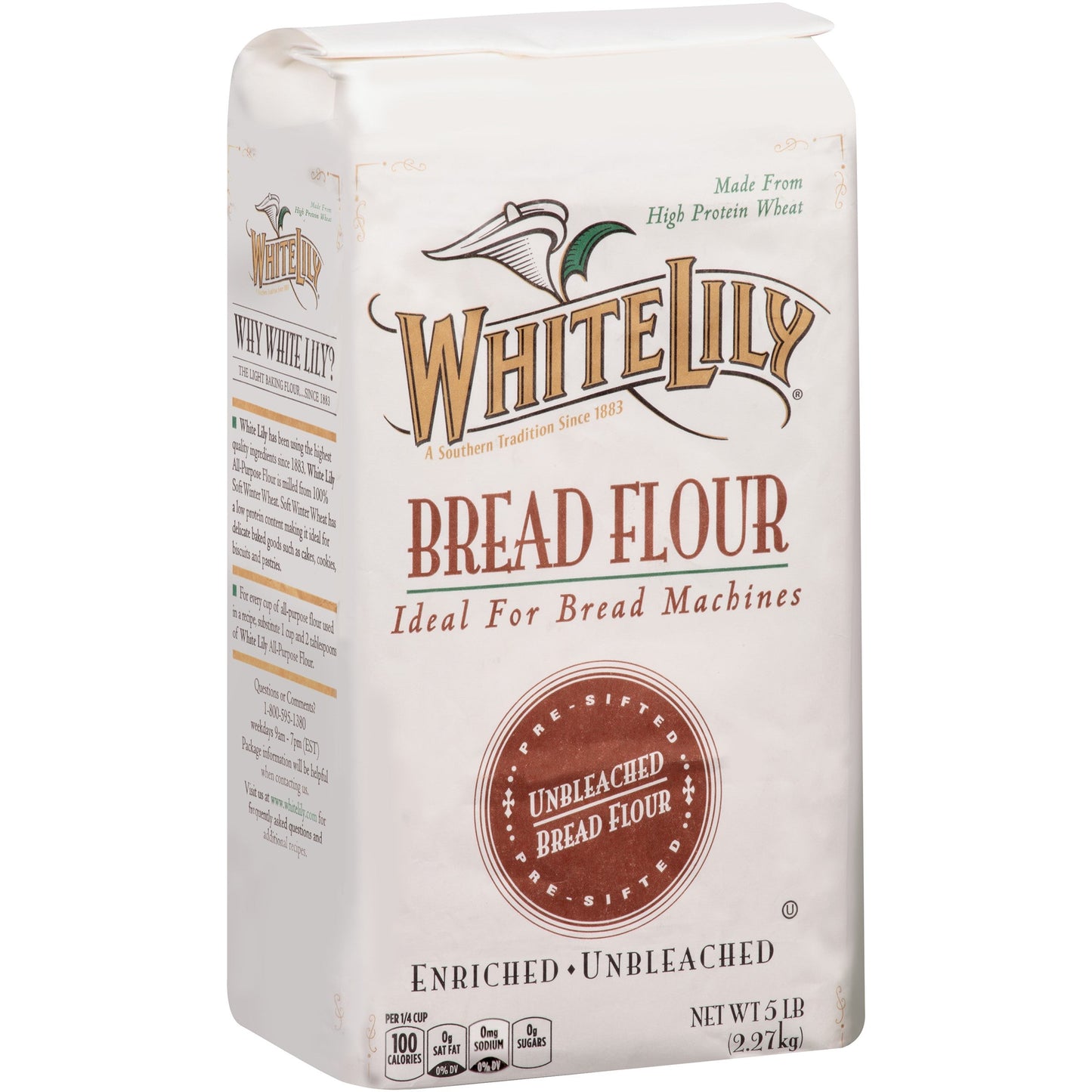White Lily Bread Flour; 5 Pounds; 8 Per Case
