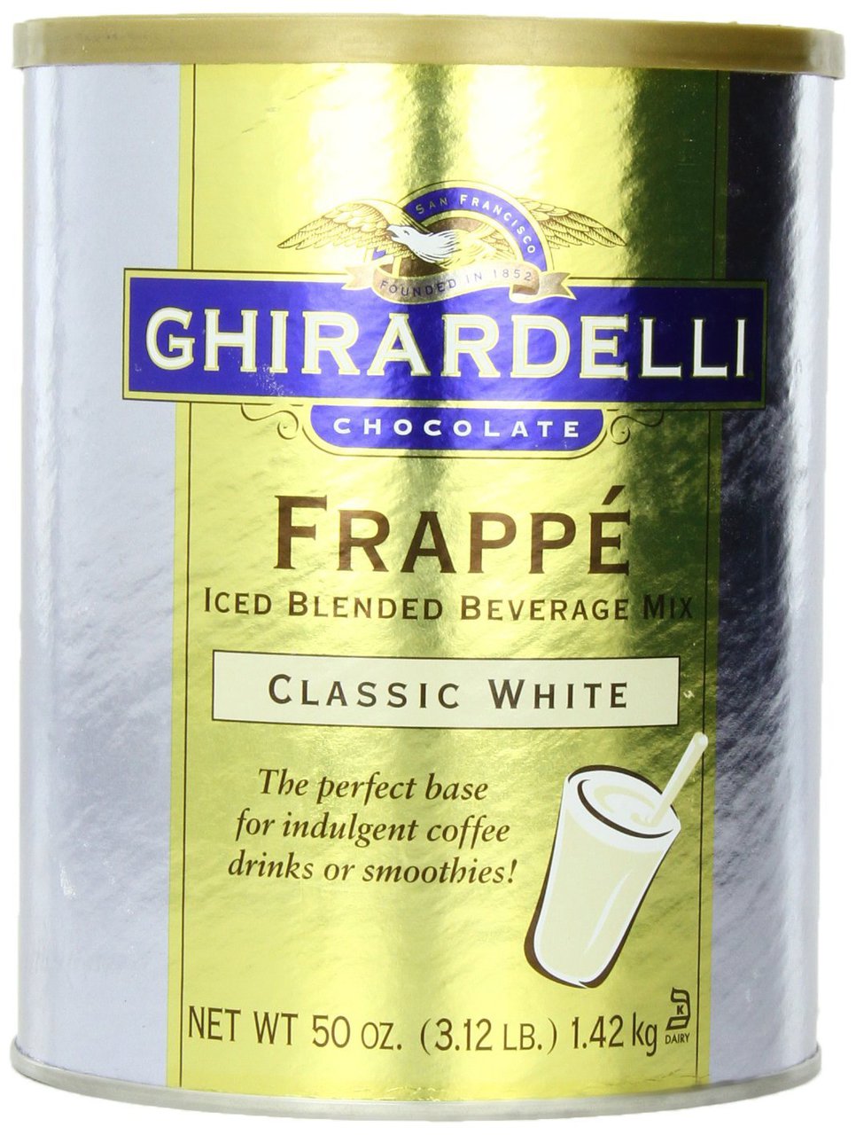 Ghirardelli Classic White Can Frappe; 3.12 Pounds; 6 Per Case - High Mart Wholesale