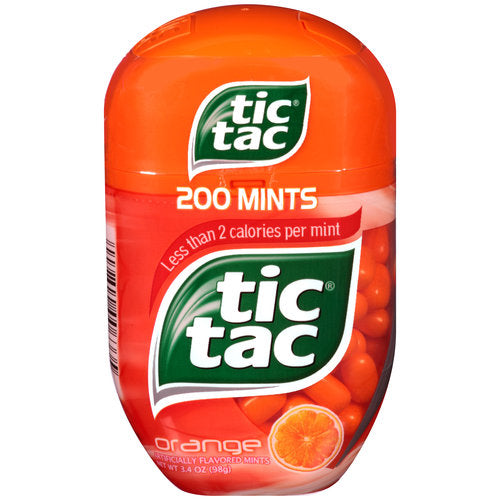 Tic Tac Candy Orange Bottle Pack; 3.4 Ounce; 4 Per Box; 12 Per Case