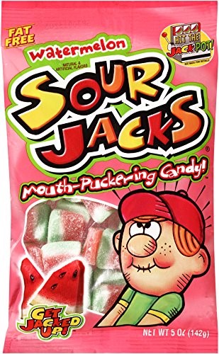 Sour Jacks Candy Watermelon Sour 5 Ounce; 5 Ounces; 12 Per Case