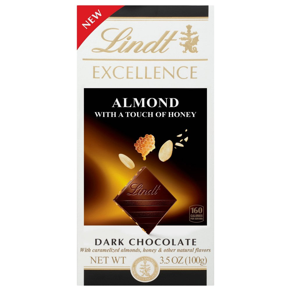 Lindt & Sprungli (Usa) Inc Excellence Almond With A Touch Of Honey Dark Chocolate Bar; Bar; 3.5 Ounce; 12 Per Box; 12 Per Case