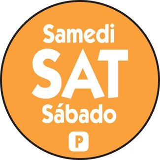 Ncco National Checking .75 Inch Circle Trilingual Permanent Orange Saturday Label; 2000 Each