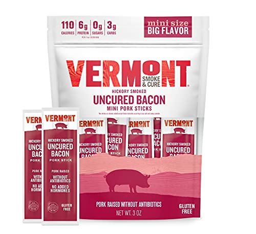 Vermont Smoke And Cure Hickory Smoked Uncured Bacon Pork; Mini Meat Stick Pouch; 8Ct Case; 3 Ounce; 8 Per Case - High Mart Wholesale