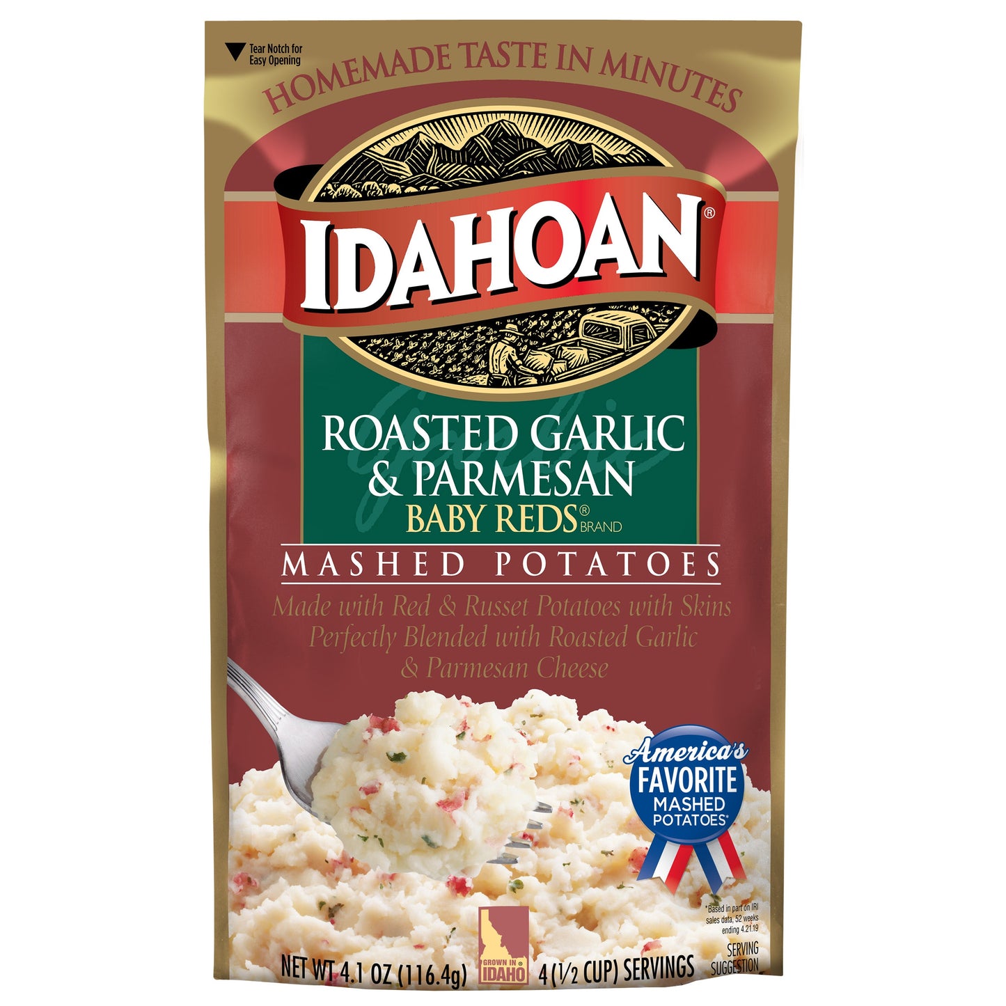 Idahoan Foods Mashed Potatoes Garlic & Parmesan; 4.1 Ounces; 10 Per Case