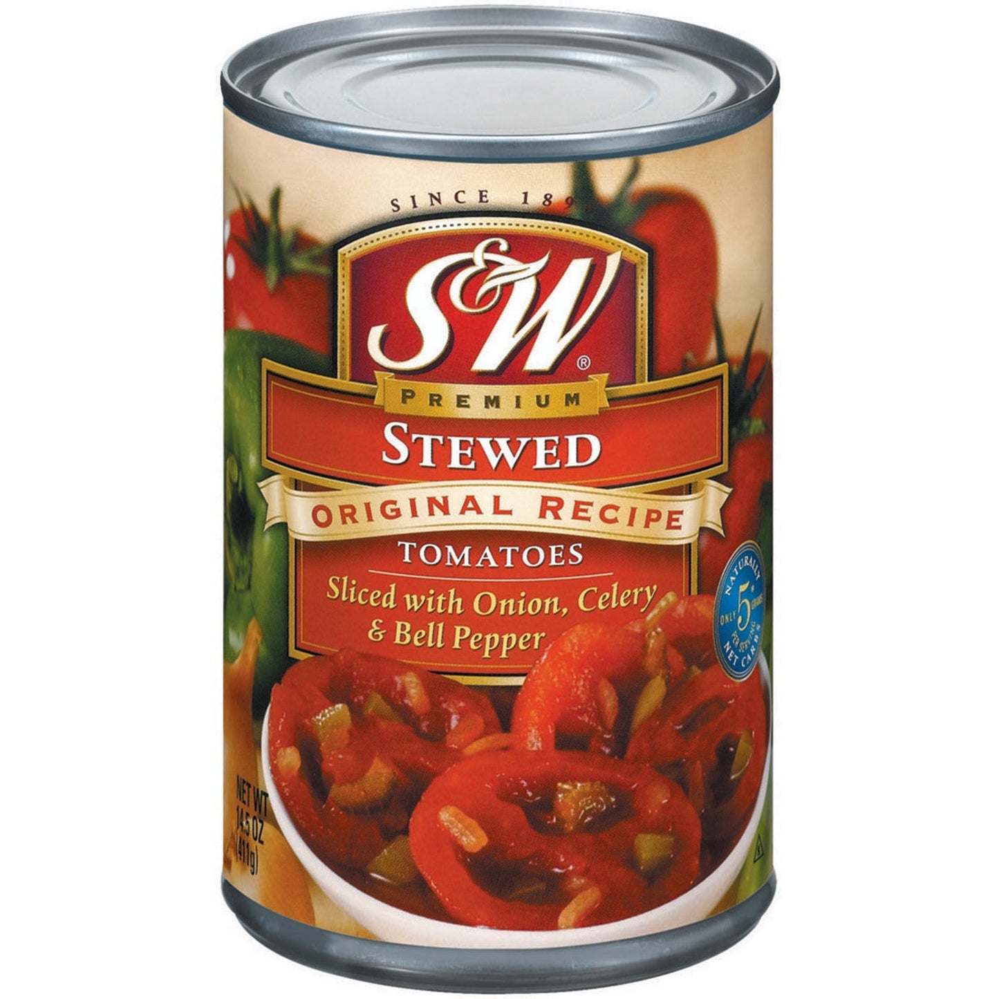 S&W Premium Tomato Soak & Wash Stewed No Salt; 14.5 Ounces; 12 Per Case