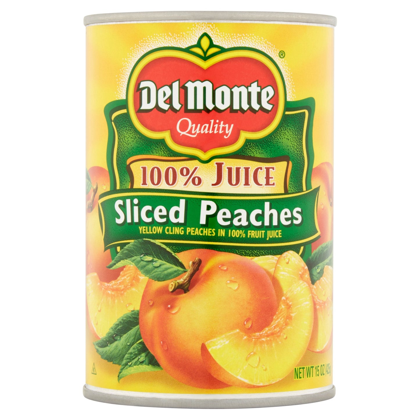 Del Monte Peach Narrow Base Sliced Yellow Cling; 15 Ounces; 12 Per Case