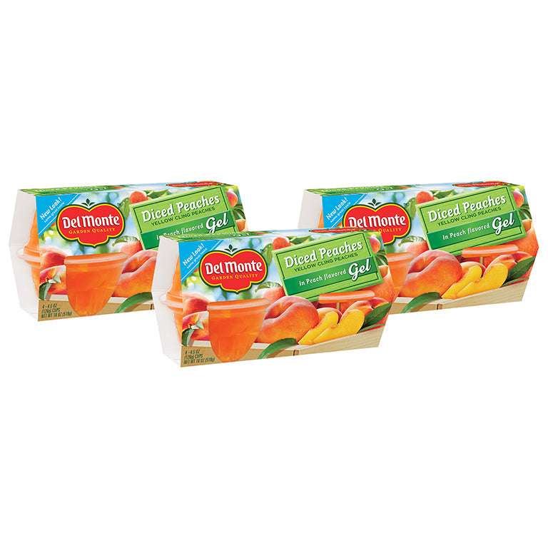 Del Monte Peach Pieces In Peach Gel; 4.5 Ounce; 6 Per Case